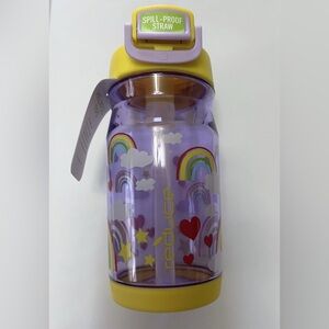 Reduce Hydrate Kids Plastic Water Bottle Purple Rainbow Sky, 14 fl. oz.